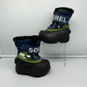 Sorel Boots Infant 4 Commander Snow Winter Strap 1805 Blue